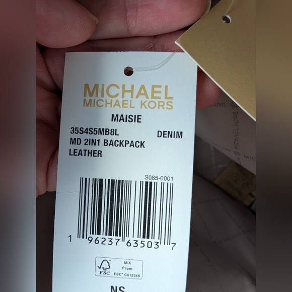 Michael Kors Maisie Medium Pebbled Leather 2-in-1 Backpack Denim (NWT) - Picture 10 of 12